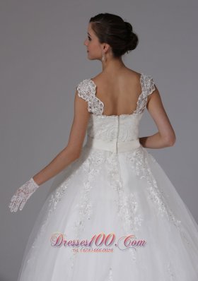 Custom Wedding Dress Lace Sassy Cap Sleeves