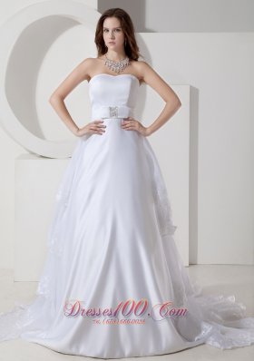 Vintage A-line Princess Wedding Dress Satin Organza