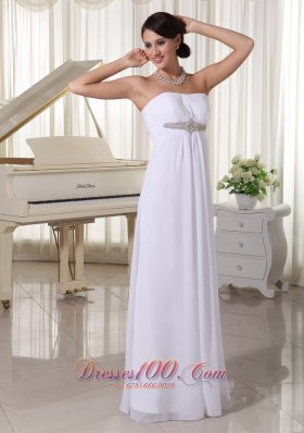 Impressive Beaded Chiffon Wedding Dress Empire