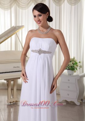 Impressive Beaded Chiffon Wedding Dress Empire