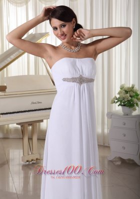 Impressive Beaded Chiffon Wedding Dress Empire