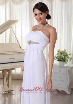 Impressive Beaded Chiffon Wedding Dress Empire