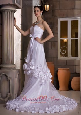 Cute Sweetheart Taffeta Tulle Discounted Wedding Dress