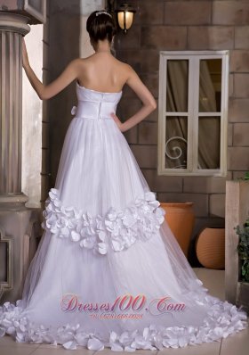 Cute Sweetheart Taffeta Tulle Discounted Wedding Dress