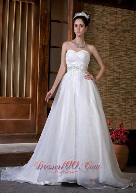 Beautiful Wedding Dress Sweetheart Beading Rcuhed Taffeta