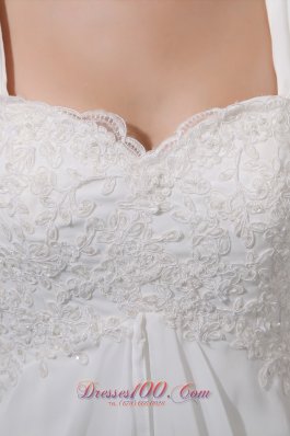 Elegant A-line Straps Wedding Gowns Chiffon Appliques