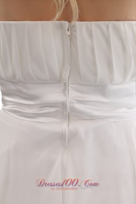 White Empire Strapless Wedding Gown Chiffon Ruch