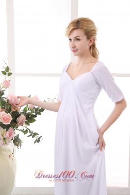 Unique Empire V-neck Wedding Dress Court Train Chiffon