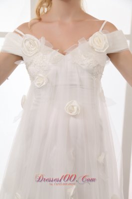 A-line Maternity Wedding Dress Appliques Floral Train