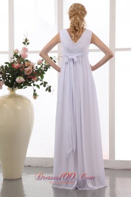 Populor V-neck Maternity Wedding Dress Chiffon Beaded