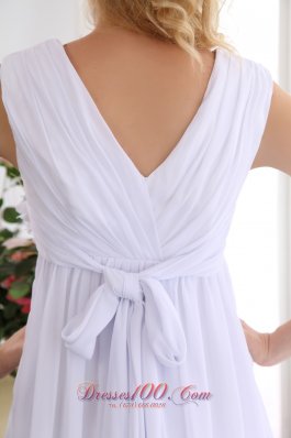 Populor V-neck Maternity Wedding Dress Chiffon Beaded