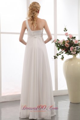 Beauty One Shoulder Maternity Wedding Dress Chiffon Sash