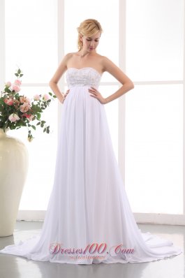 Elegant Empire Sweetheart Beading Wedding Dress Chiffon