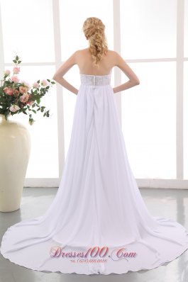 Elegant Empire Sweetheart Beading Wedding Dress Chiffon