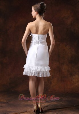 Affordable Taffeta Strapless Knee-length Wedding Dress