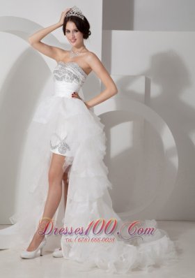 Vintage Lovely High-low Tulle Wedding Dress with Beading