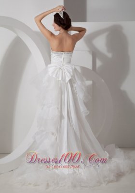 Vintage Lovely High-low Tulle Wedding Dress with Beading
