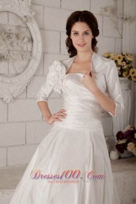 Custom Princess Short Wedding Dress Strapless Satin Ruch