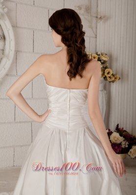 Custom Princess Short Wedding Dress Strapless Satin Ruch