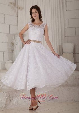 Beautiful A-line Princess Scoop Short Wedding Dress