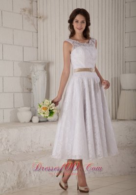 Beautiful A-line Princess Scoop Short Wedding Dress