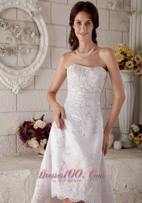 Unique A-line Princess Scoop Lace Belt Wedding Dress