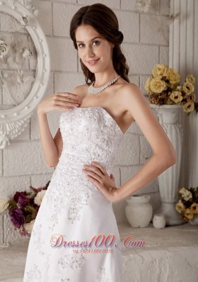 Unique A-line Princess Scoop Lace Belt Wedding Dress