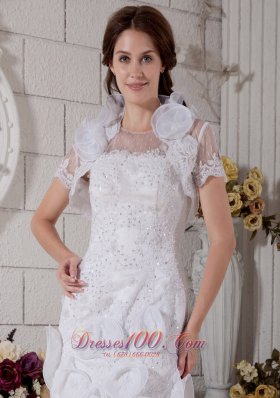 Most Popular Column Scoop Short Wedding Dress Beading