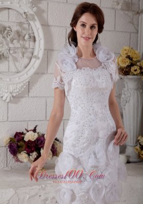 Most Popular Column Scoop Short Wedding Dress Beading