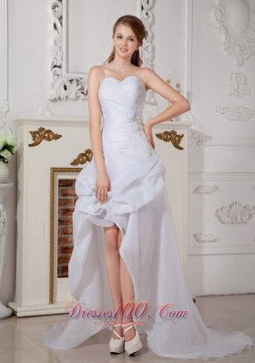 Custom Asymmetrical Wedding Dress Sweetheart High-low