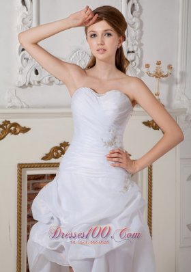 Custom Asymmetrical Wedding Dress Sweetheart High-low