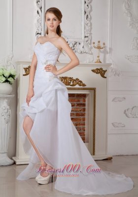 Custom Asymmetrical Wedding Dress Sweetheart High-low