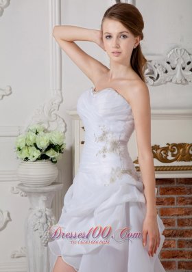 Custom Asymmetrical Wedding Dress Sweetheart High-low