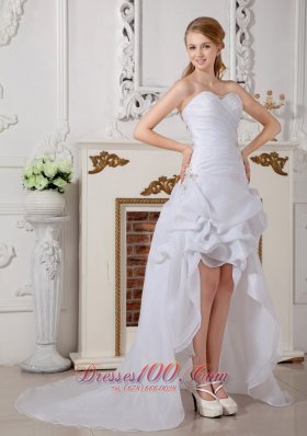 Custom Asymmetrical Wedding Dress Sweetheart High-low