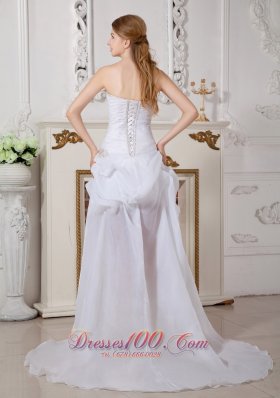 Custom Asymmetrical Wedding Dress Sweetheart High-low