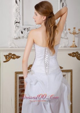 Custom Asymmetrical Wedding Dress Sweetheart High-low