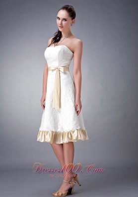 Perfect Champagne Princess Strapless Bridesmaid Dress