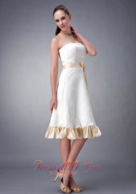 Perfect Champagne Princess Strapless Bridesmaid Dress