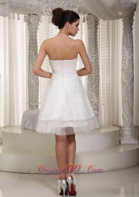 Lovely Sweetheart Appliques Short Bridal Wedding Dress