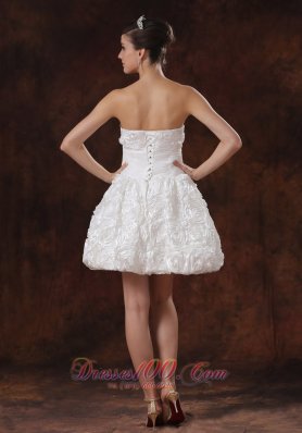 White A-line Beaded Short Wedding Dress Mini-length Sassy