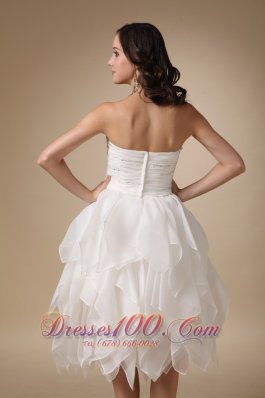 Unique A-line Sweetheart Beading Organza Wedding Dress