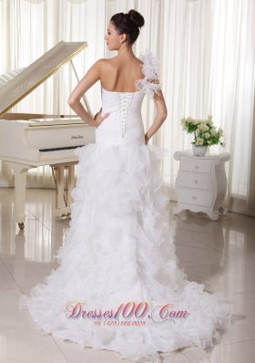 Latest Organza Ruffled Fashionable Wedding Dress On Sale