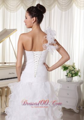 Latest Organza Ruffled Fashionable Wedding Dress On Sale