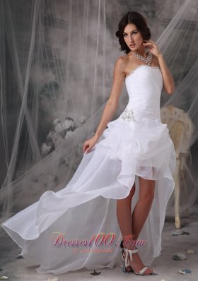 Clearance High-low White Prom DressLow Price Column