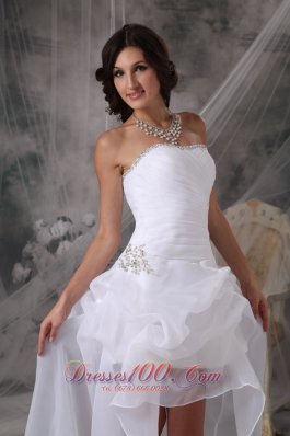 Clearance High-low White Prom DressLow Price Column