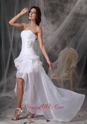 Clearance High-low White Prom DressLow Price Column