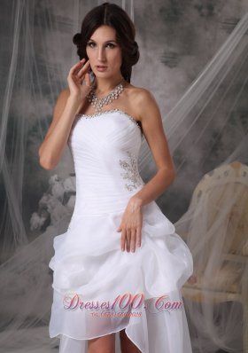 Clearance High-low White Prom DressLow Price Column