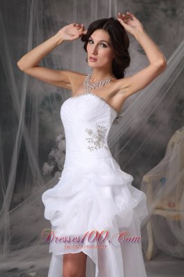 Clearance High-low White Prom DressLow Price Column