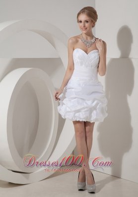 White Column Sweetheart Taffeta Evening Prom Dress