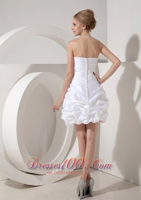 White Column Sweetheart Taffeta Evening Prom Dress